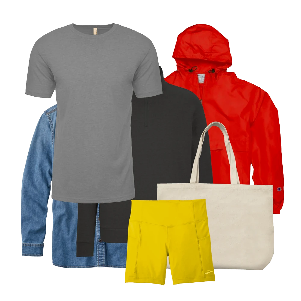 Blank apparel — tees, hoodies, hats, and bags